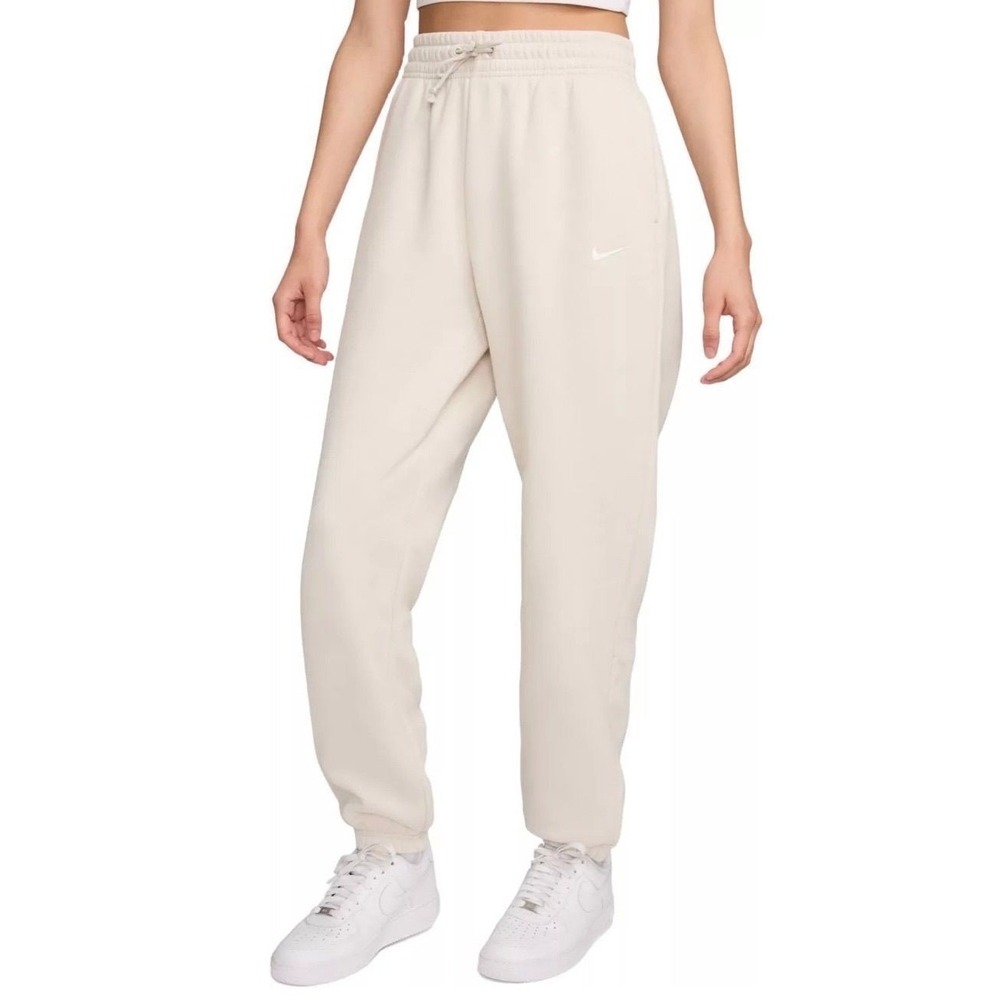 Nike Phoenix Fleece Sweatpants Womens XS Cream Excellent High Waisted Joggers